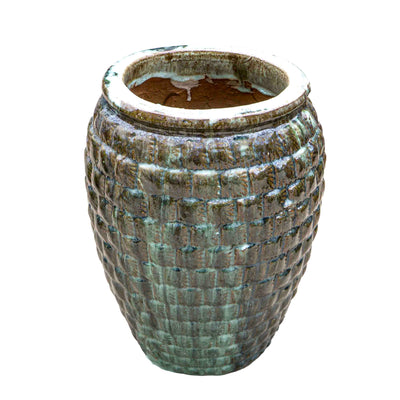 Textured Emerald Green Ceramic Pot