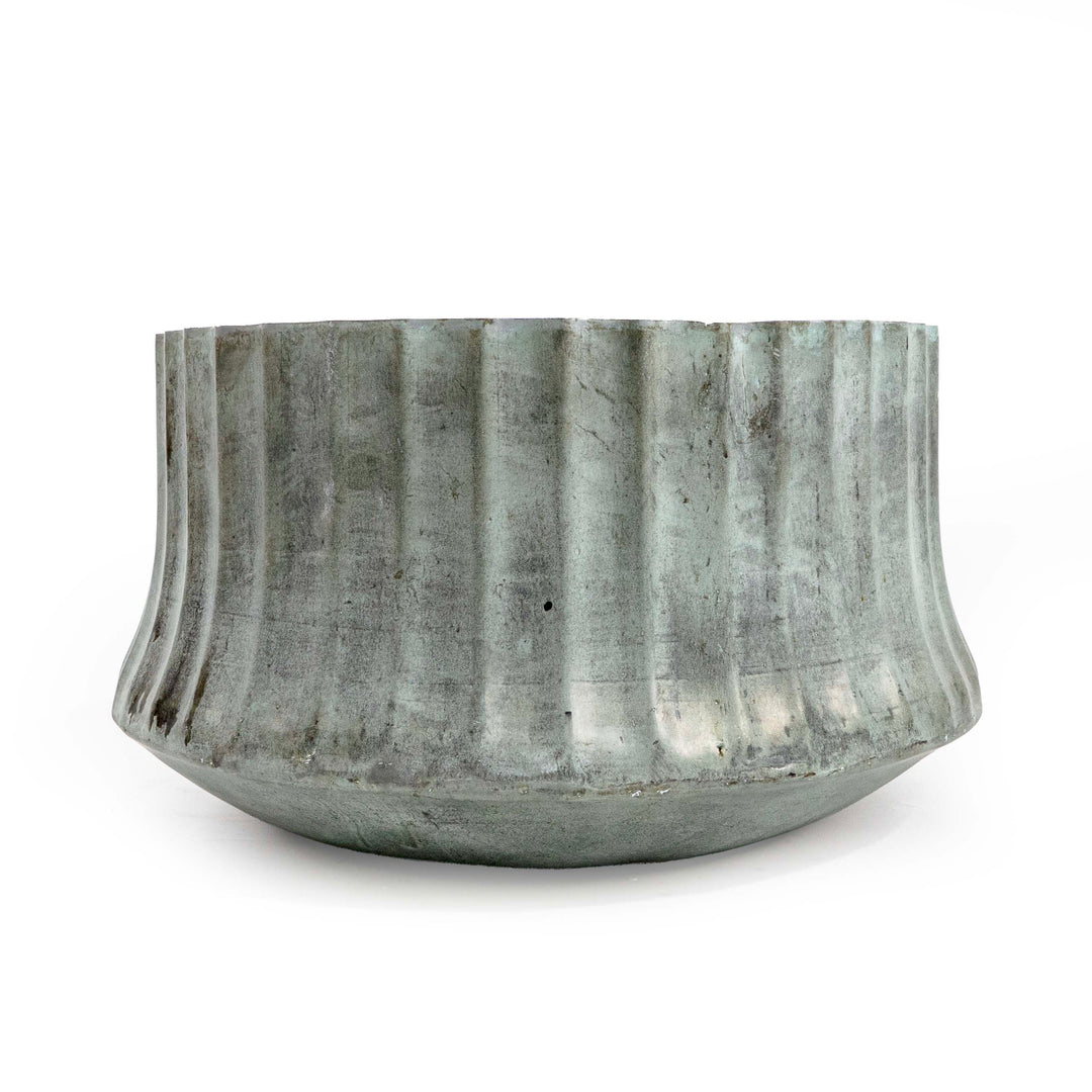 Verdi Blue Fluted Metal Pot