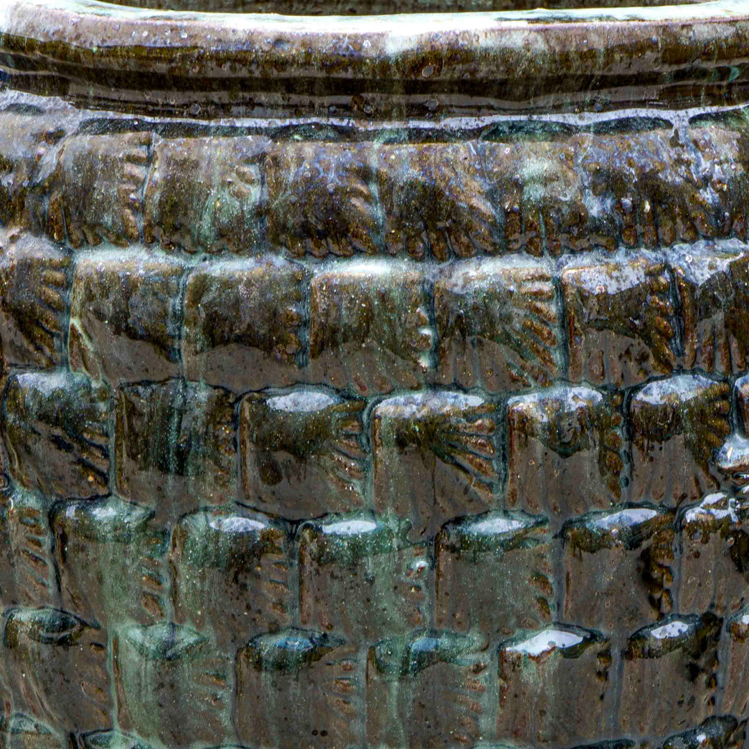 Textured Emerald Green Ceramic Pot