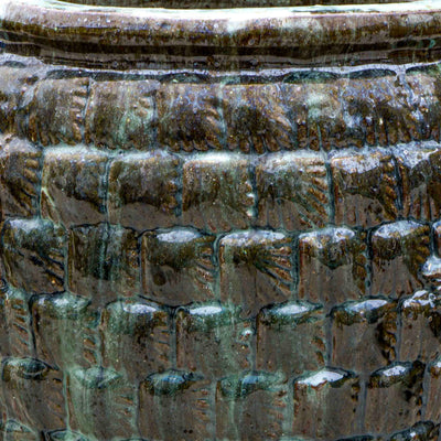 Textured Emerald Green Ceramic Pot