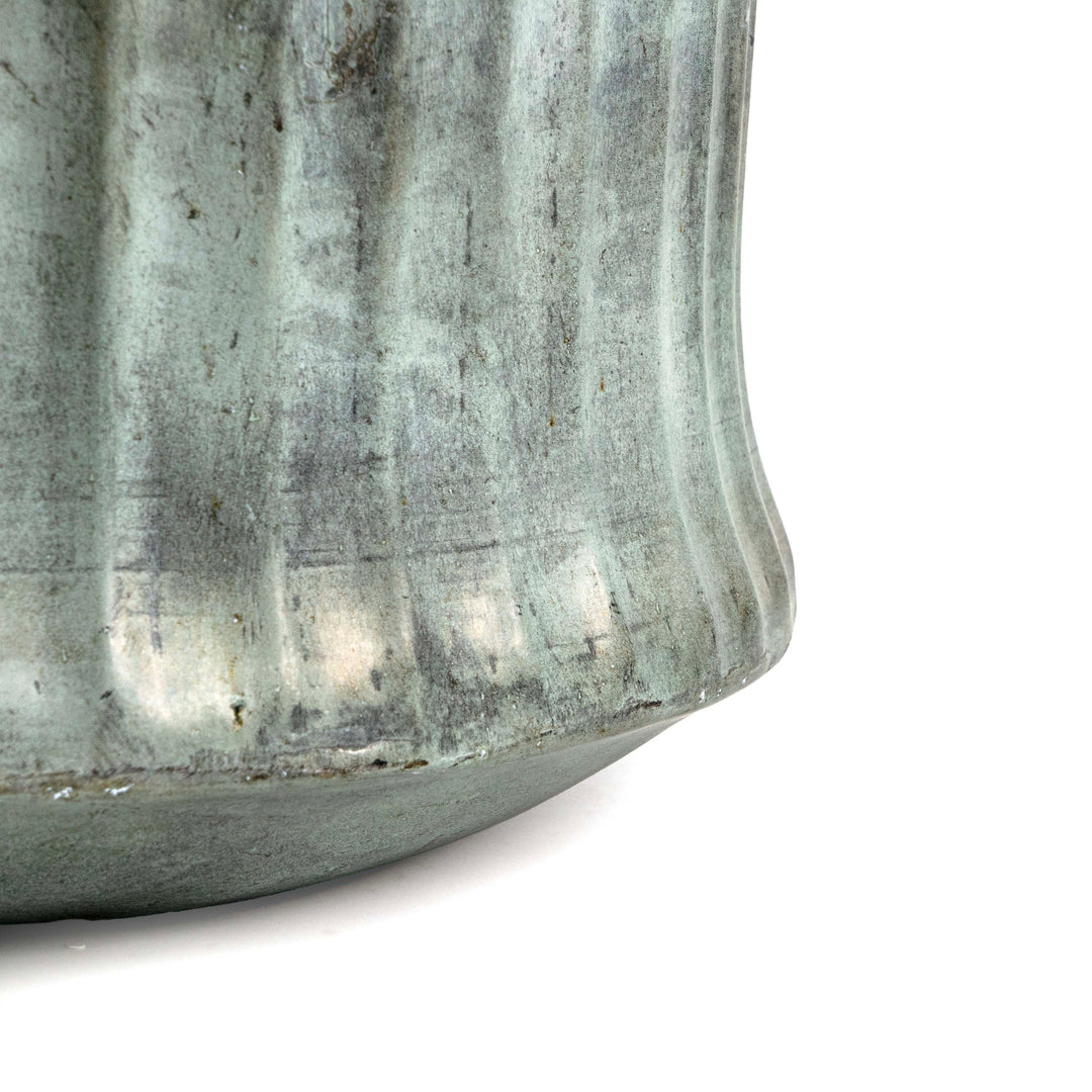 Verdi Blue Fluted Metal Pot