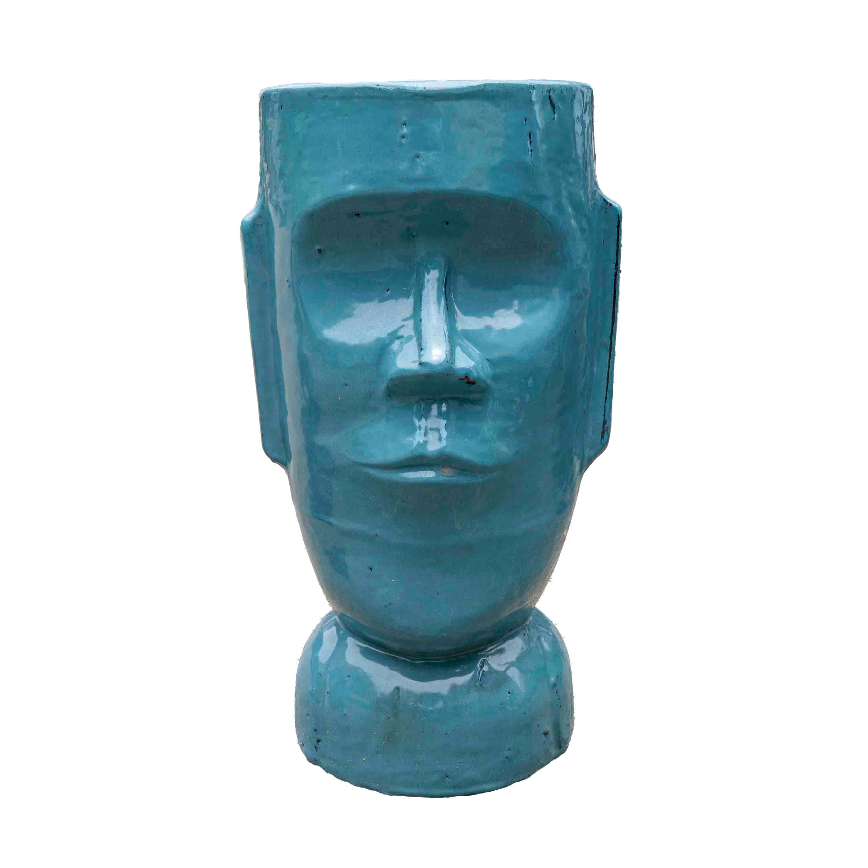 Blue Face Ceramic Pot