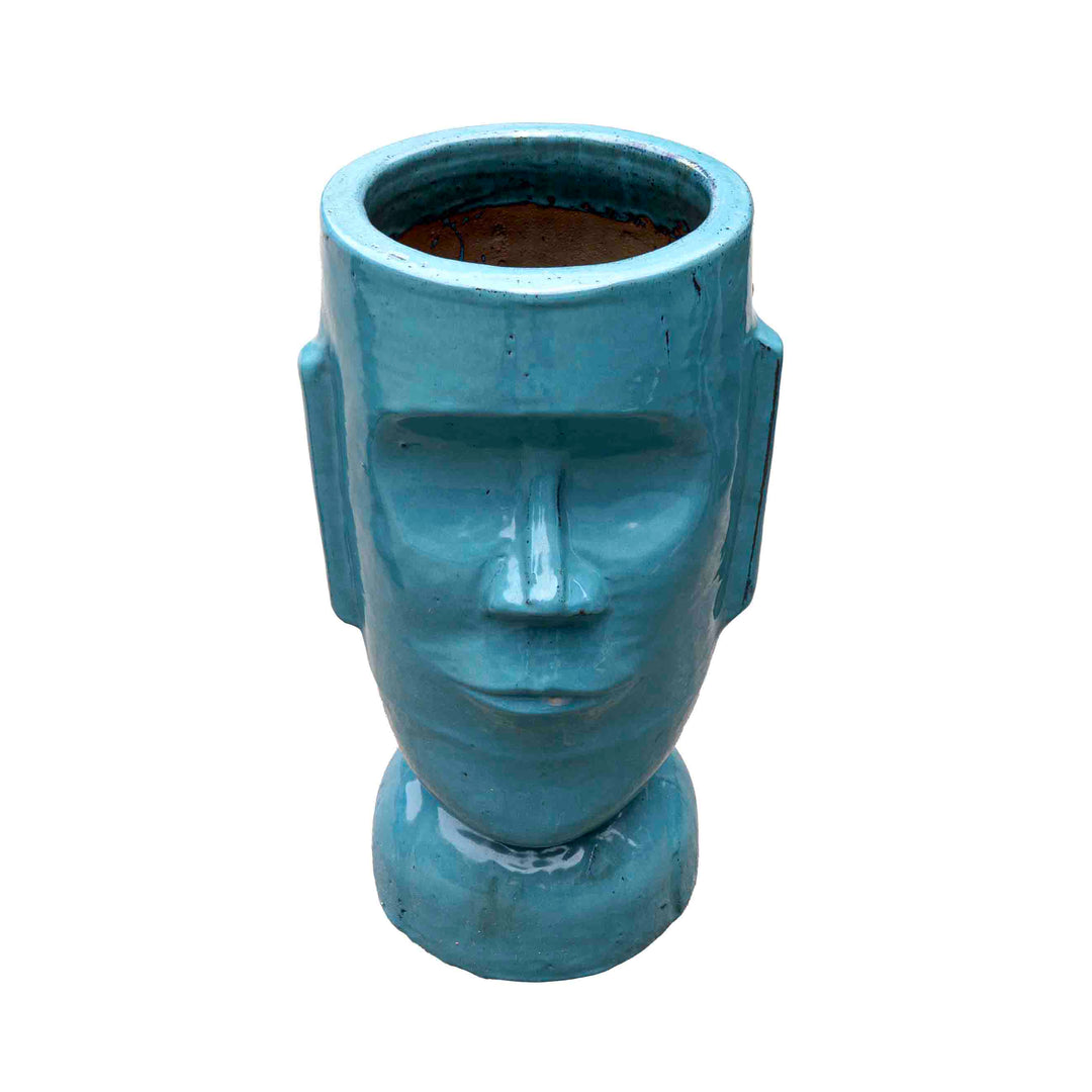 Blue Face Ceramic Pot