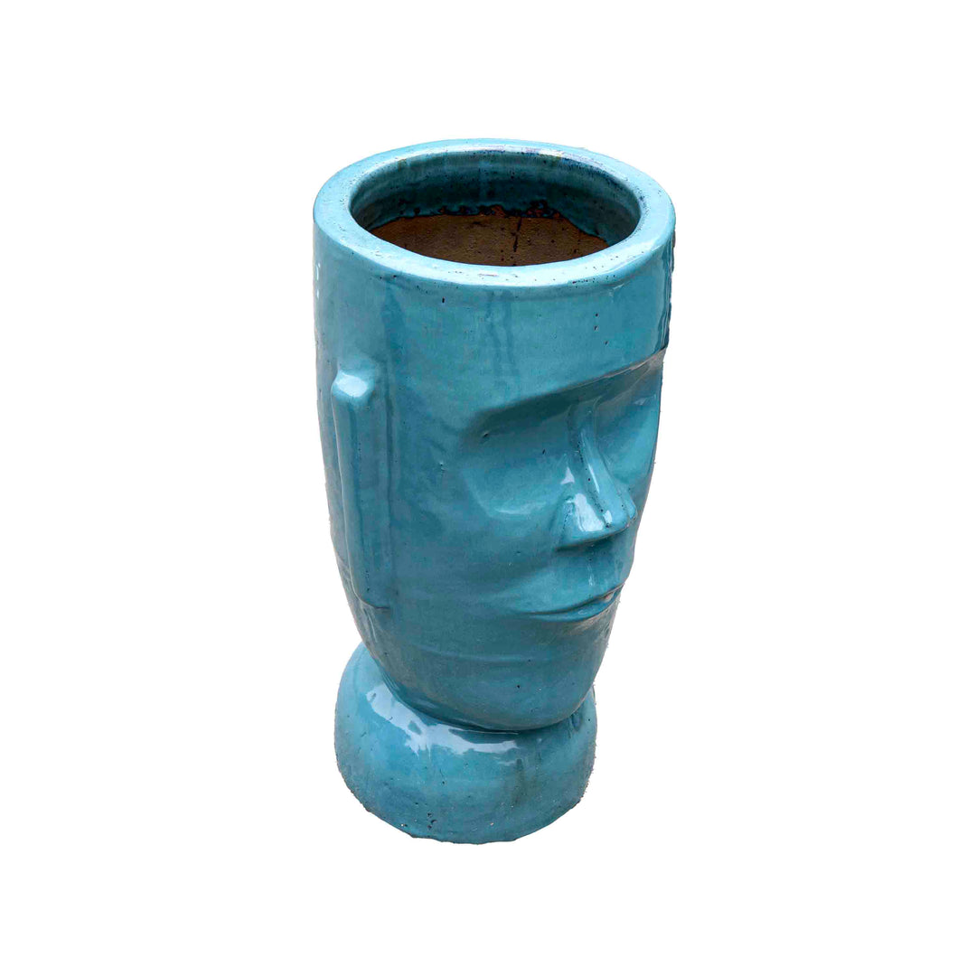 Blue Face Ceramic Pot