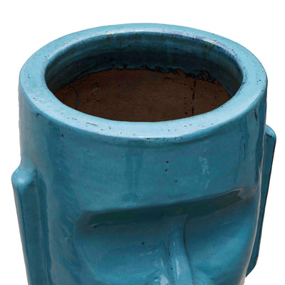 Blue Face Ceramic Pot
