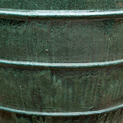 Spiral Glazed Ceramic Pot Green