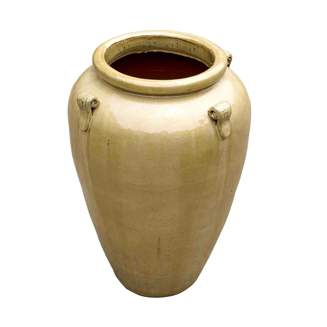 Sandy Beige Glazed Ceramic Pot