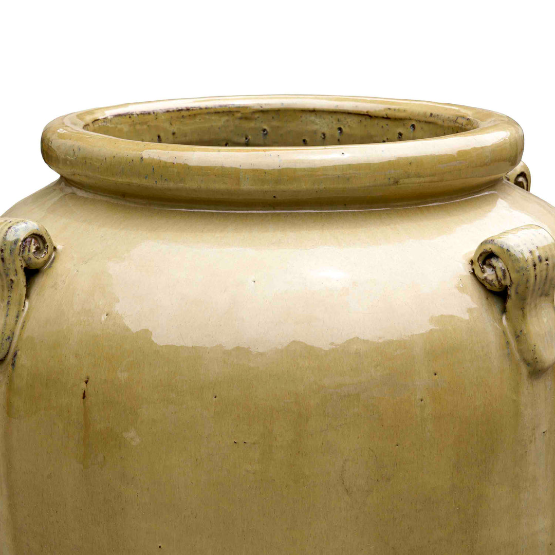 Sandy Beige Glazed Ceramic Pot