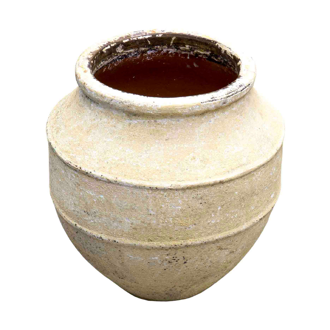 Antique Beige Ceramic Pot
