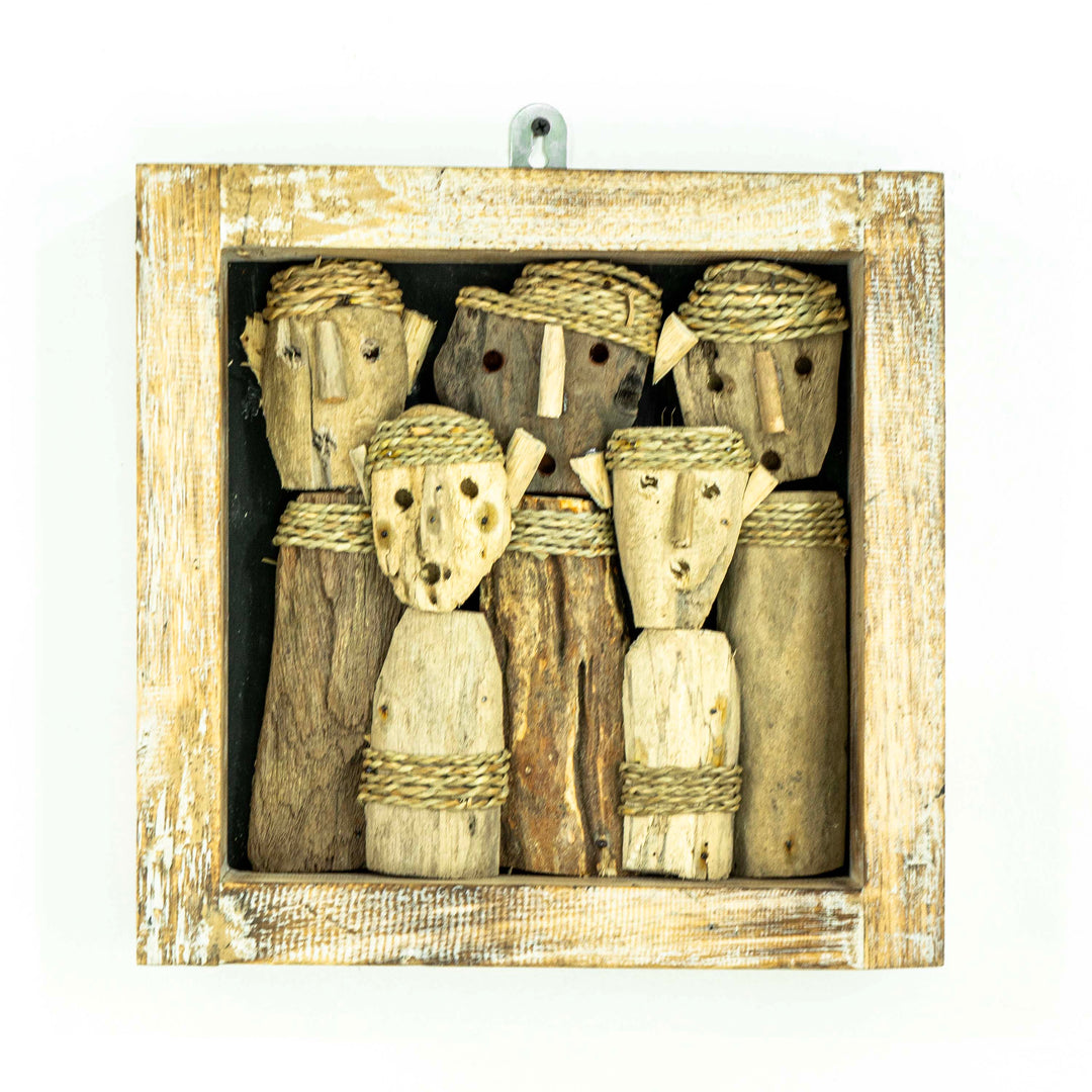 Handcrafted Wooden Decor - Family Of Five