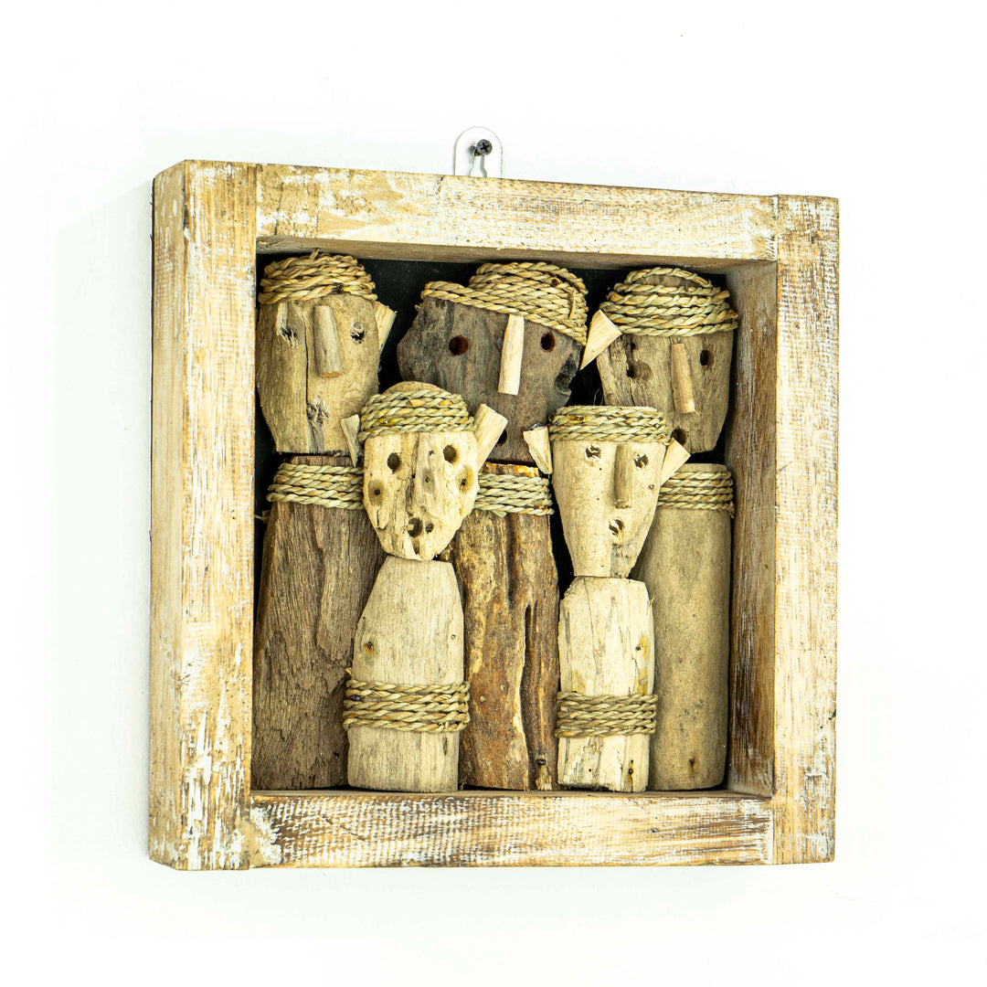 Handcrafted Wooden Decor - Family Of Five