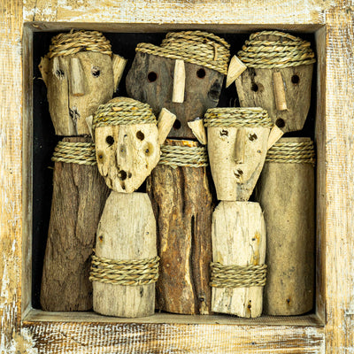 Handcrafted Wooden Decor - Family Of Five