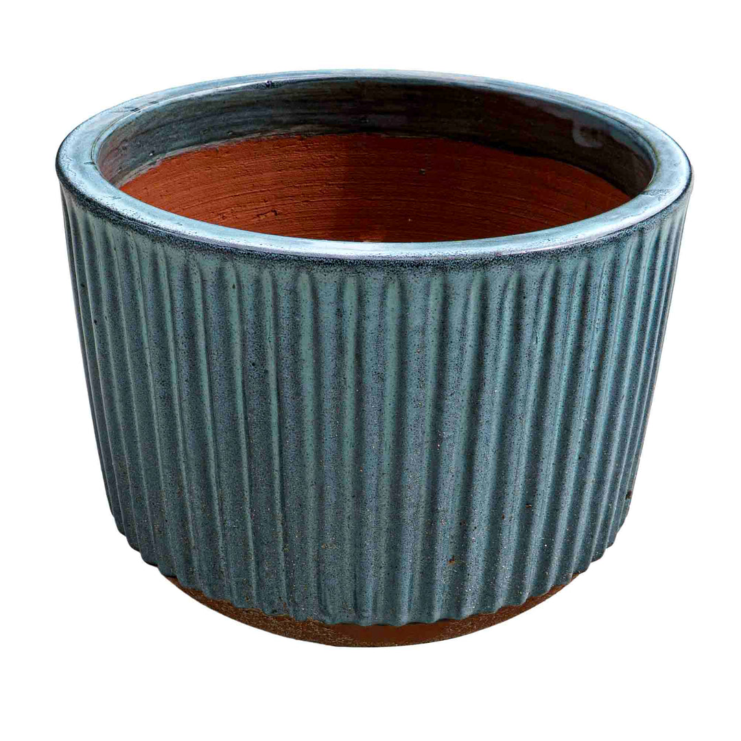 Patterned Blue Ceramic Pot