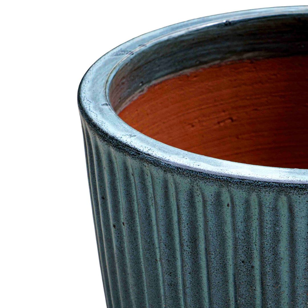 Patterned Blue Ceramic Pot