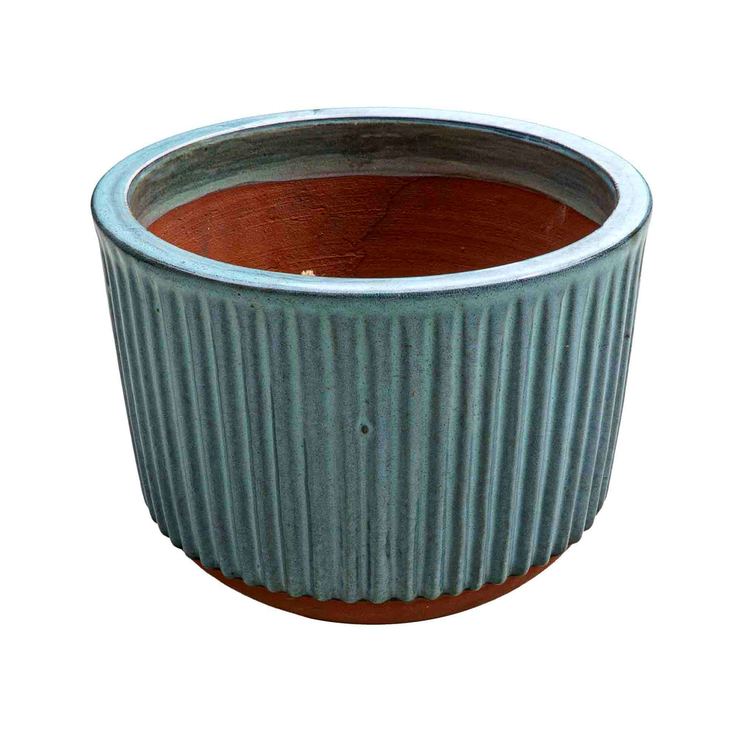 Patterned Blue Ceramic Pot