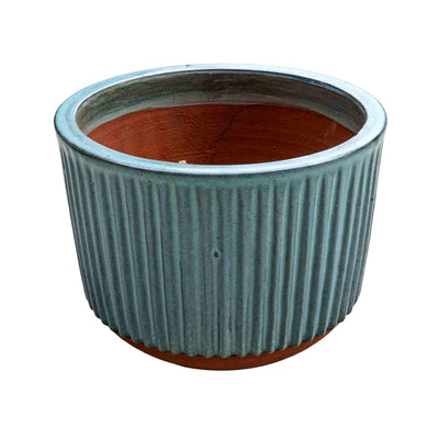 Patterned Blue Ceramic Pot