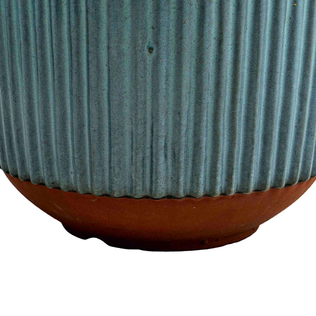 Patterned Blue Ceramic Pot