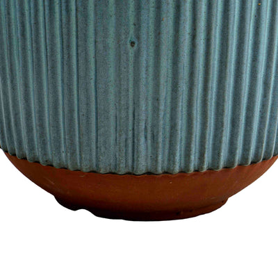 Patterned Blue Ceramic Pot