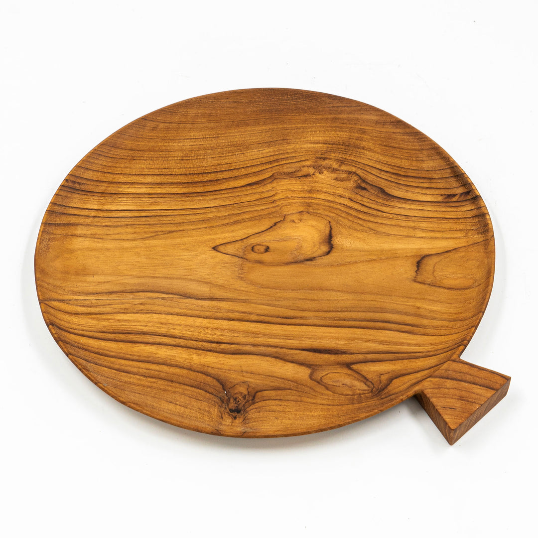 Yarah Teak Wood Round Pizza Server Plate