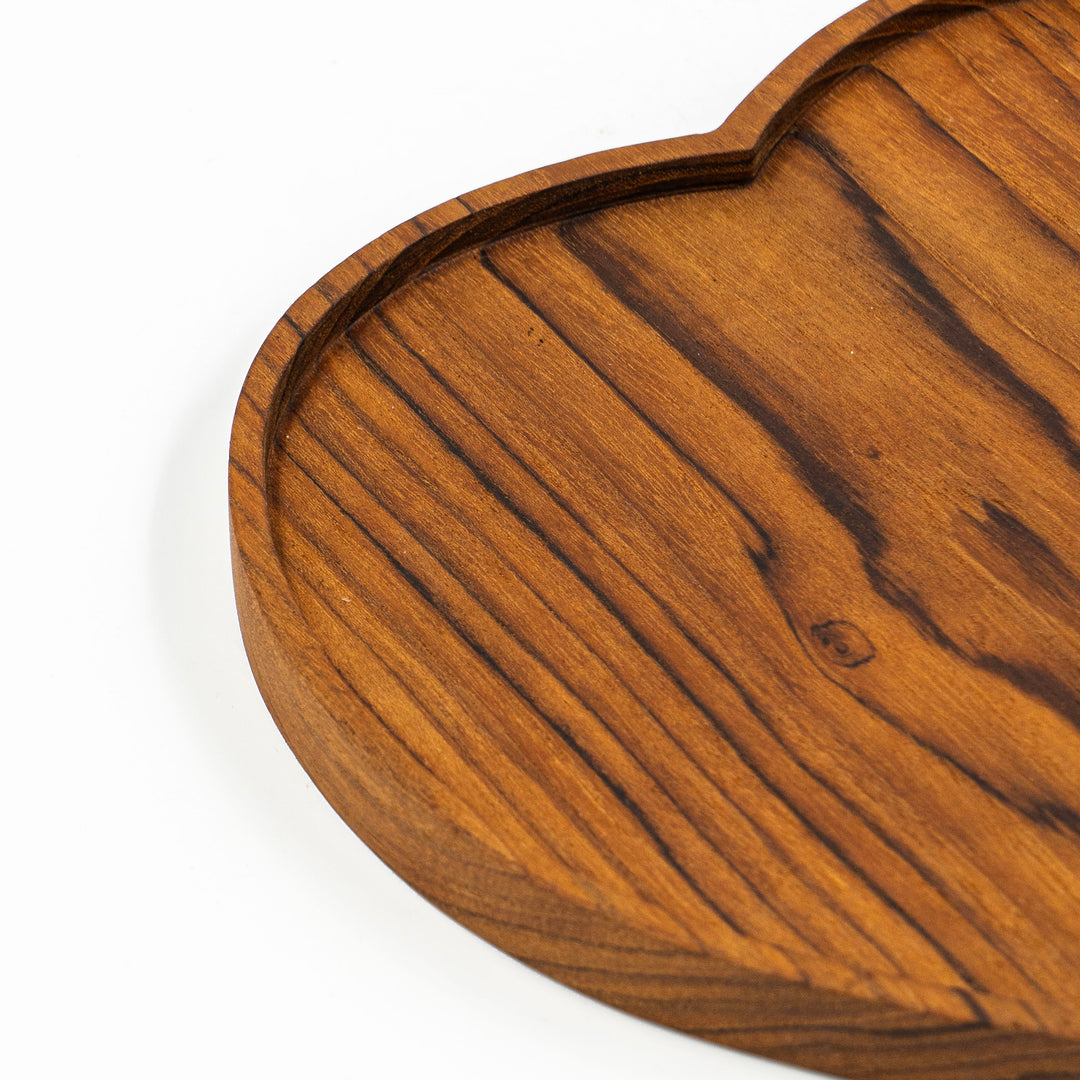 Yarah Teak Wood Heart Shaped Plate