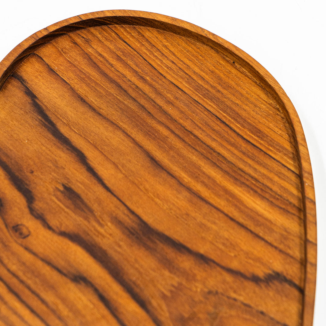 Yarah Teak Wood Heart Shaped Plate