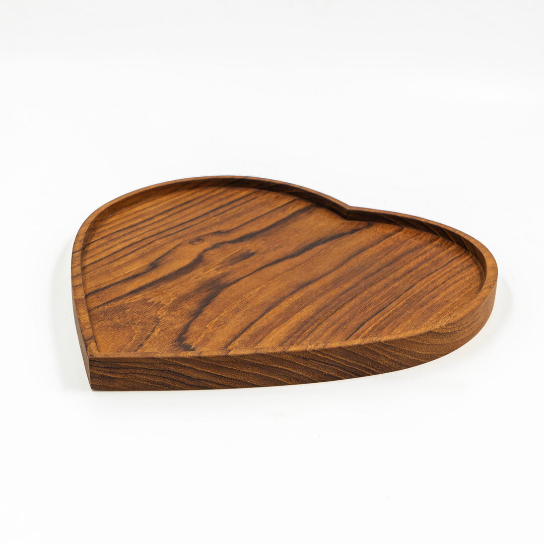 Yarah Teak Wood Heart Shaped Plate