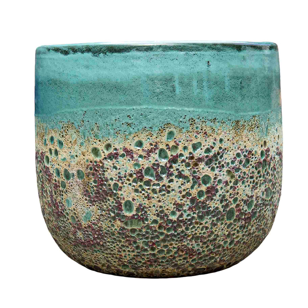 Bubble Olive Green Ceramic Pot