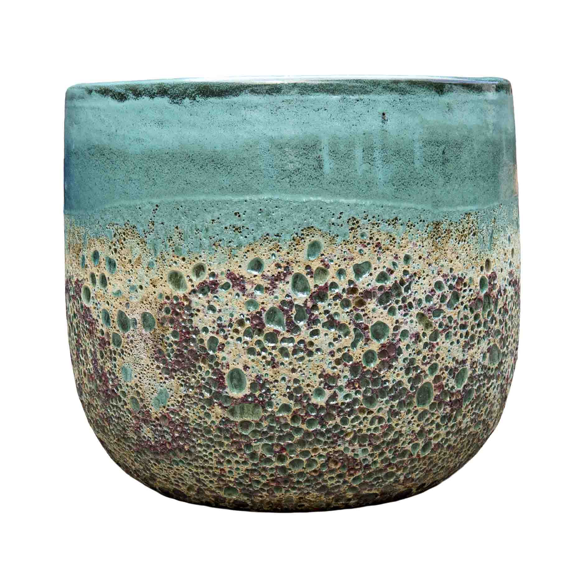 Bubble Olive Green Ceramic Pot