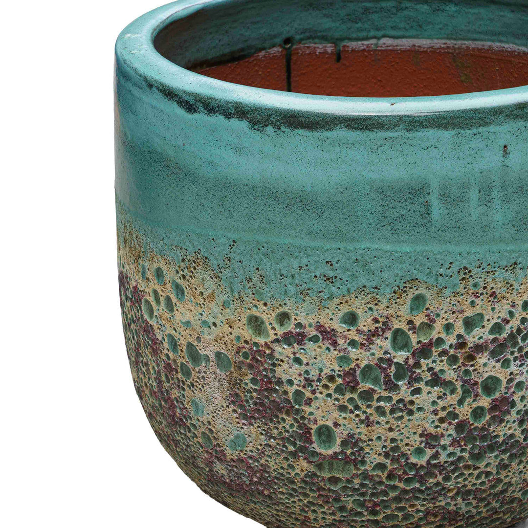 Bubble Olive Green Ceramic Pot