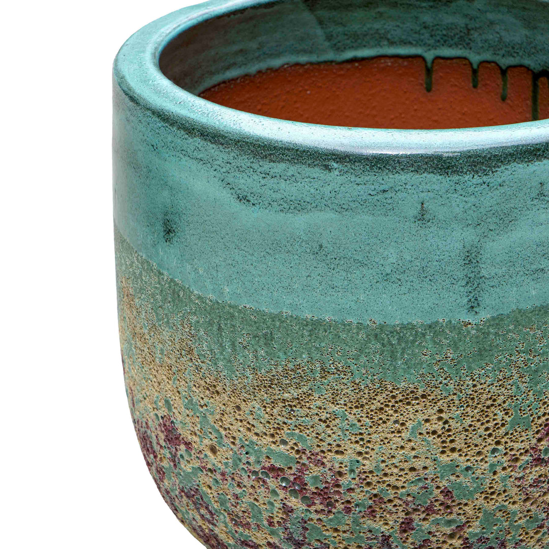 Bubble Olive Green Ceramic Pot