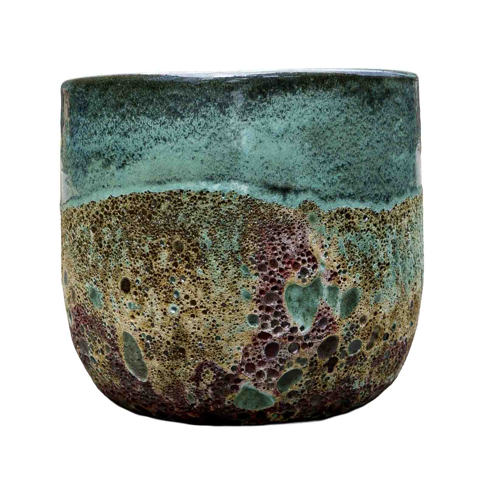 Bubble Olive Green Ceramic Pot
