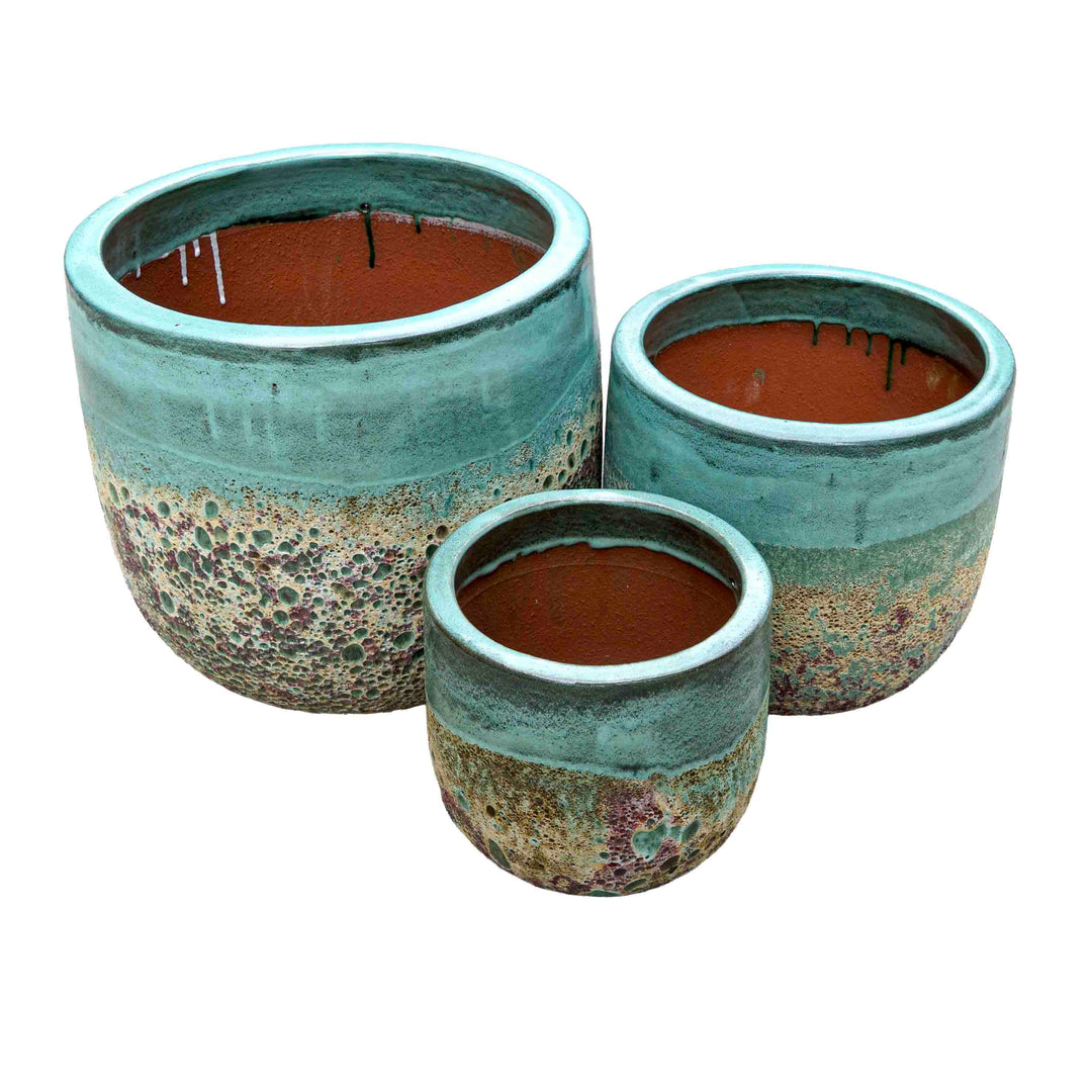 Bubble Olive Green Ceramic Pot