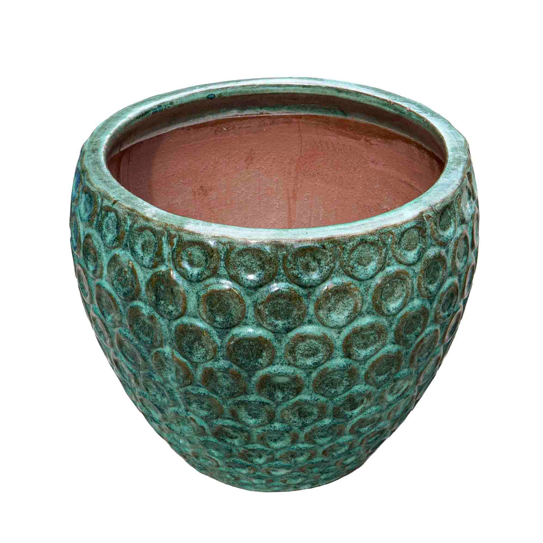 Seagreen Textured Ceramic Pot