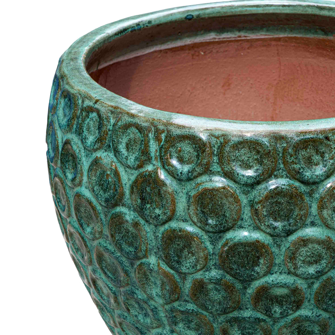 Seagreen Textured Ceramic Pot