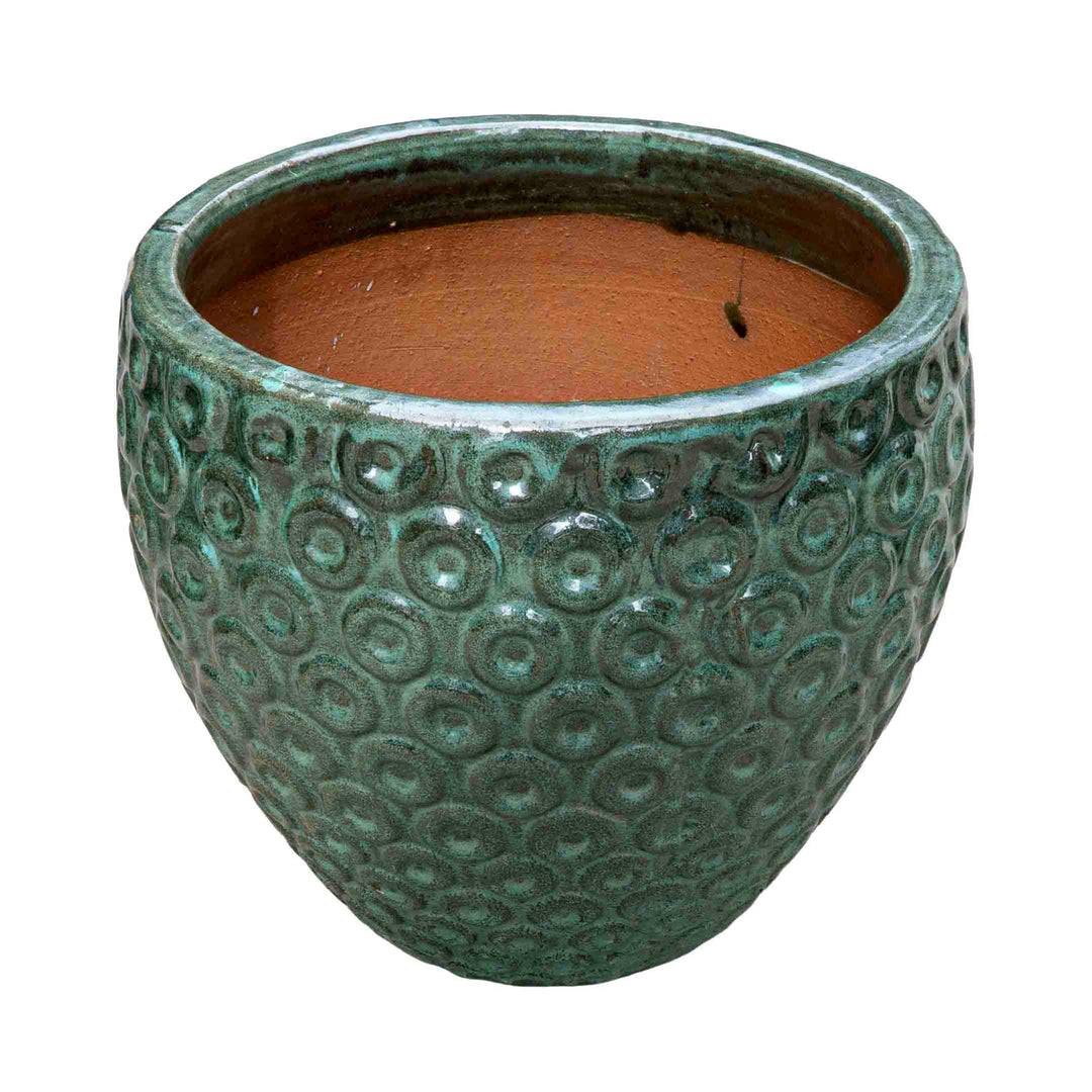 Seagreen Textured Ceramic Pot