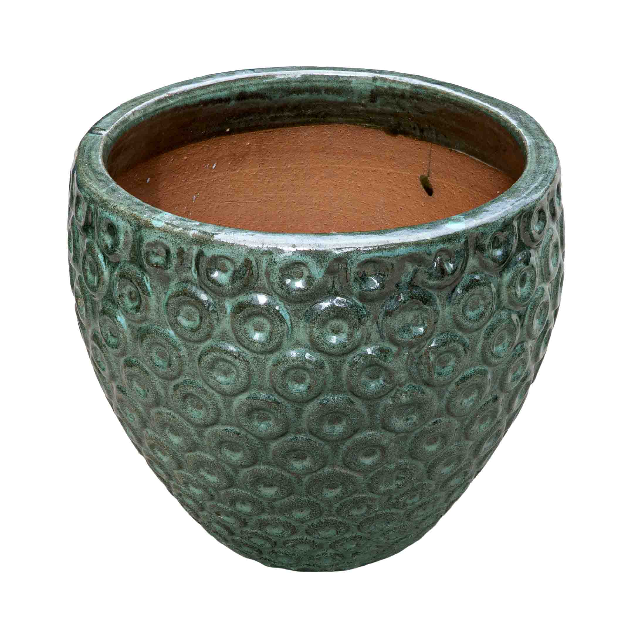 Seagreen Textured Ceramic Pot