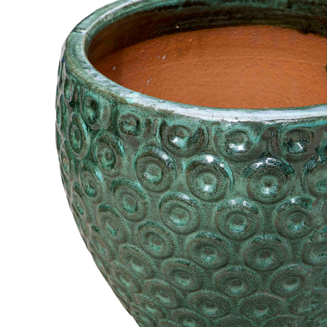 Seagreen Textured Ceramic Pot