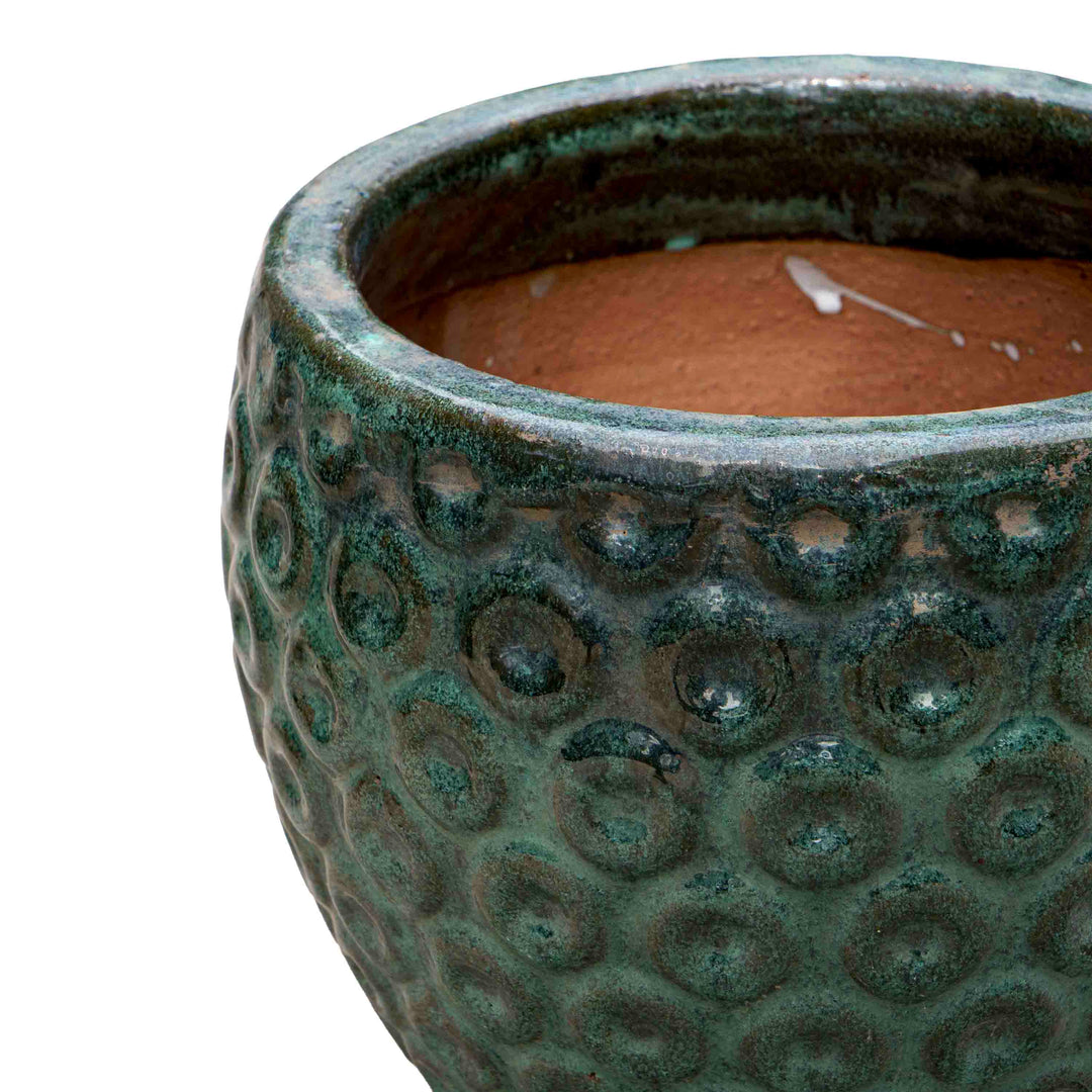 Seagreen Textured Ceramic Pot