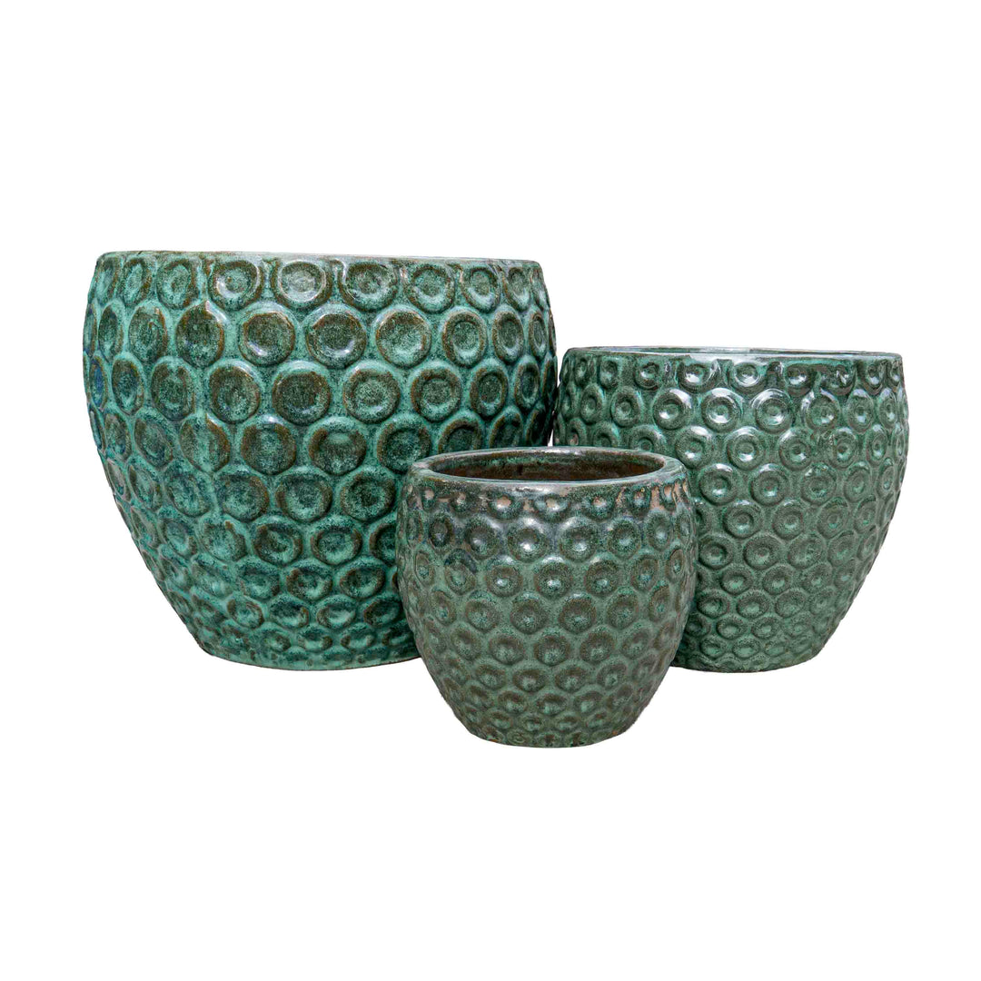 Seagreen Textured Ceramic Pot