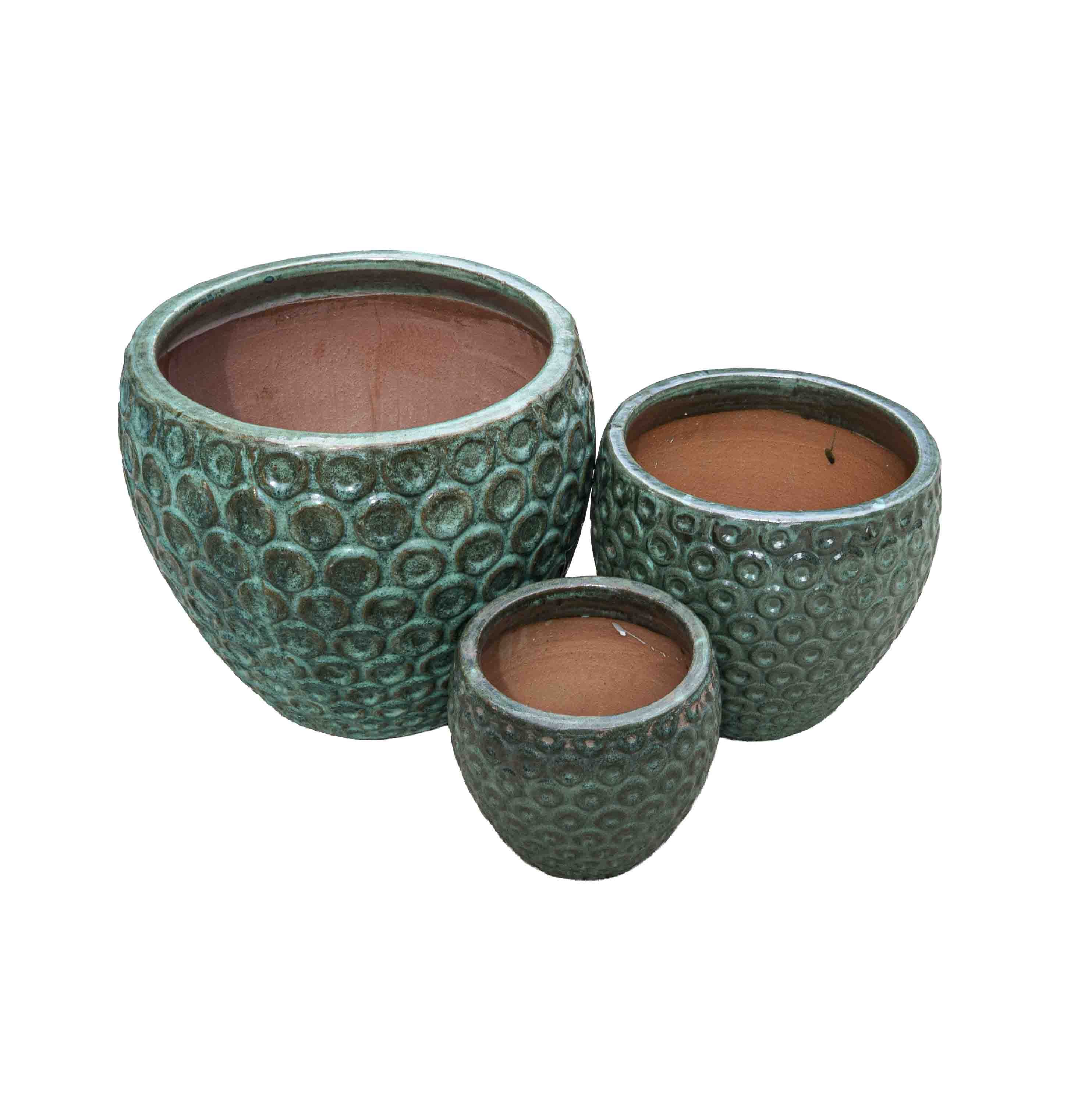 Seagreen Textured Ceramic Pot