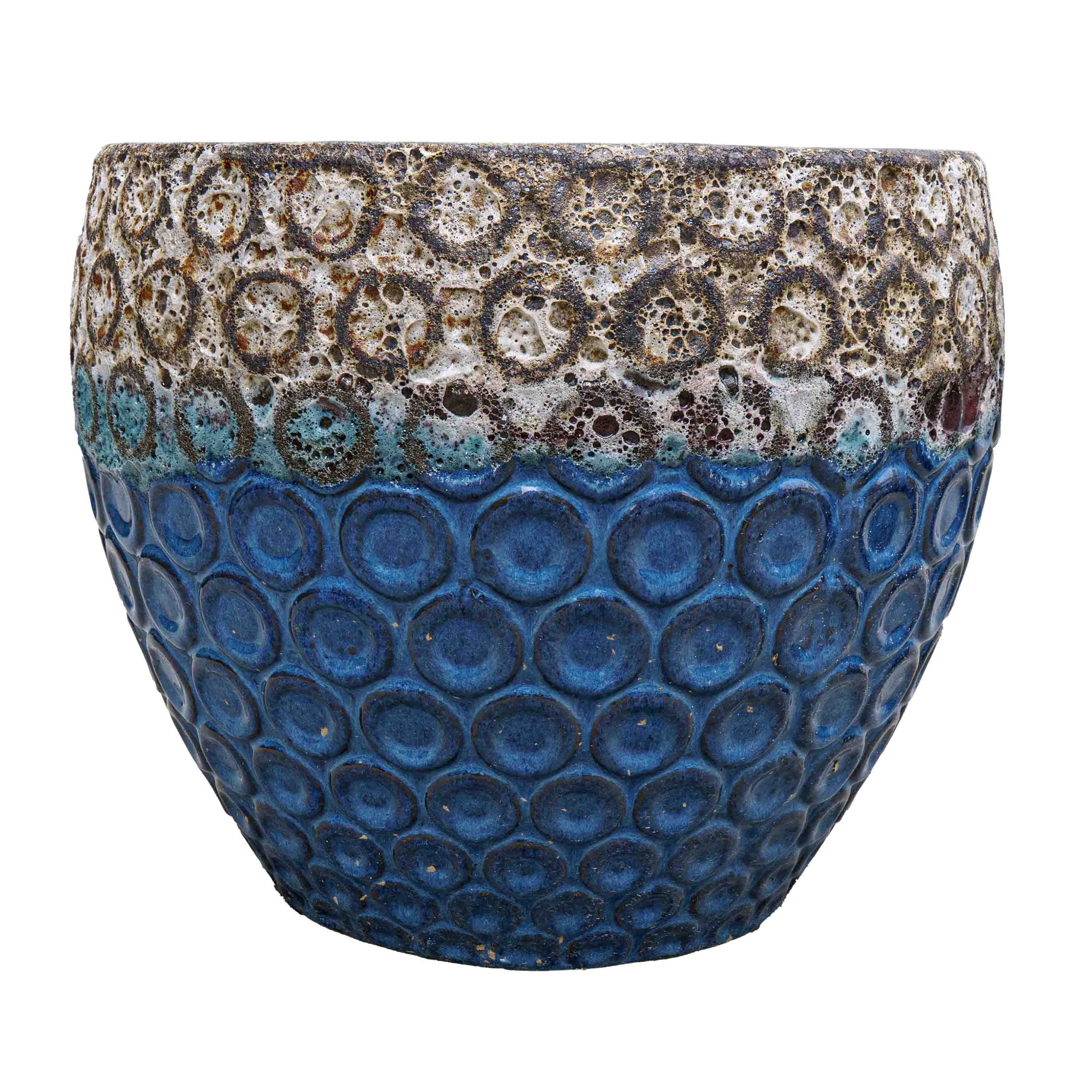 Blue Textured Ceramic Pot