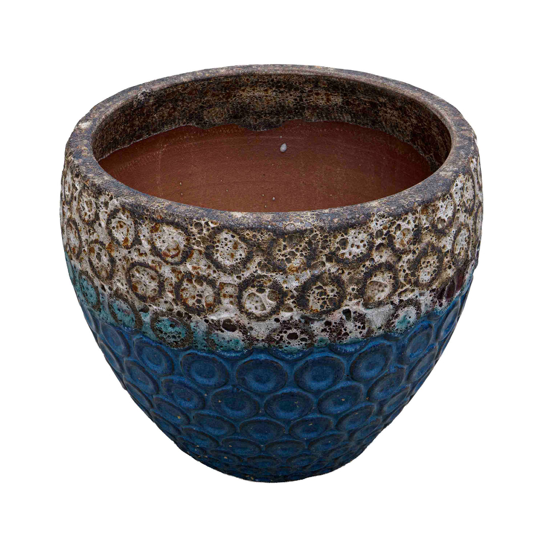 Textured Green Ceramic Pot