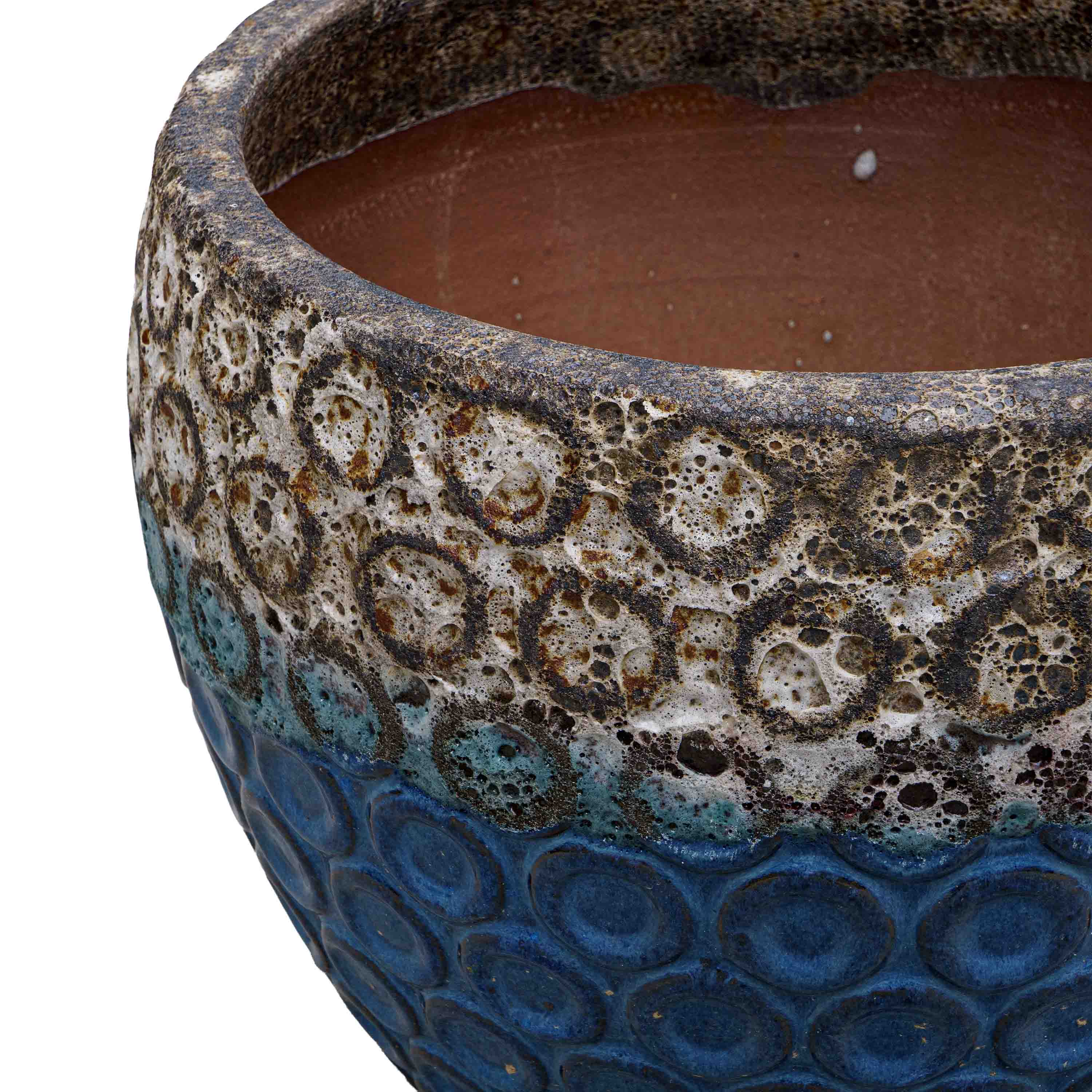 Blue Textured Ceramic Pot