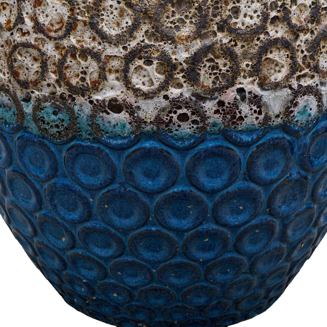 Textured Green Ceramic Pot