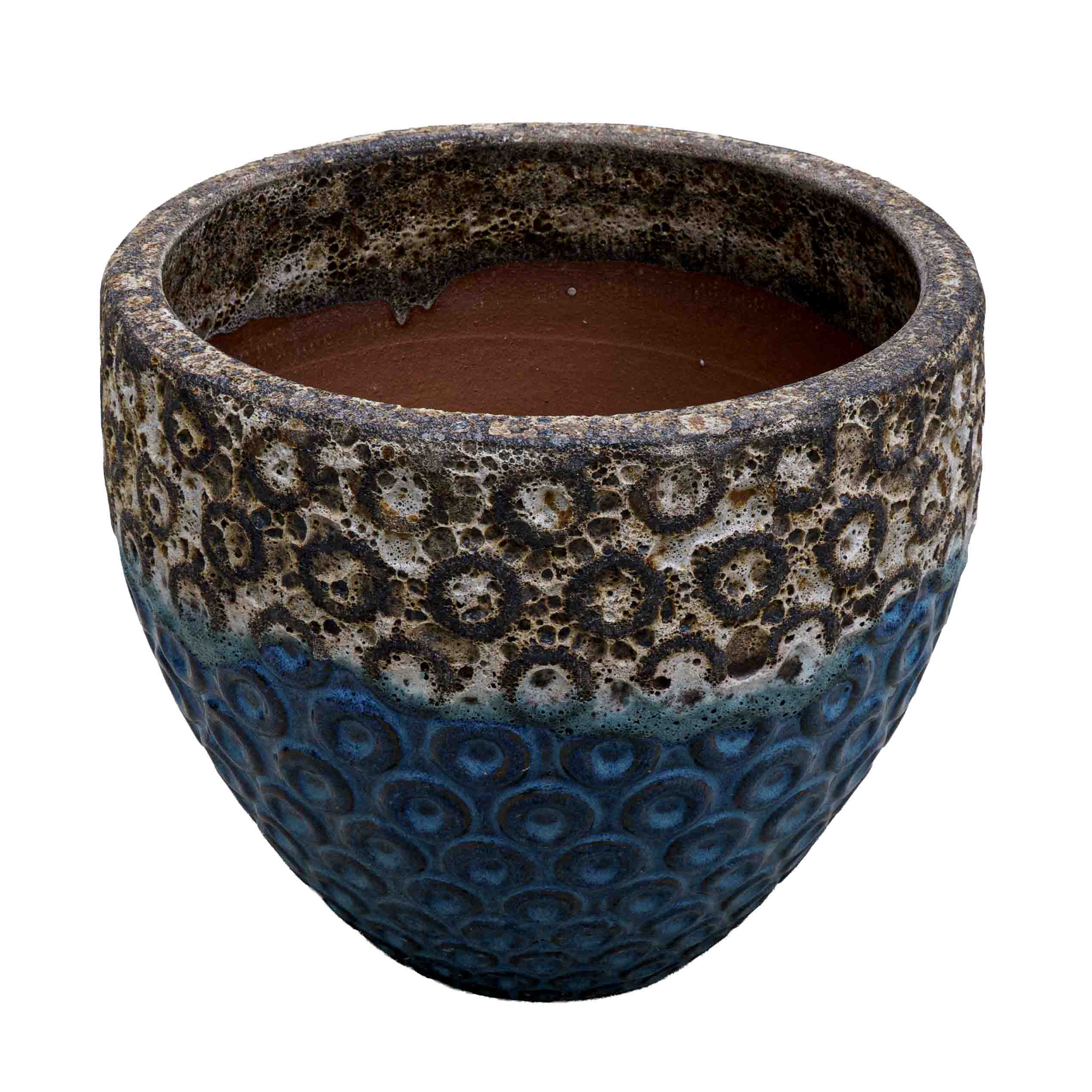 Blue Textured Ceramic Pot