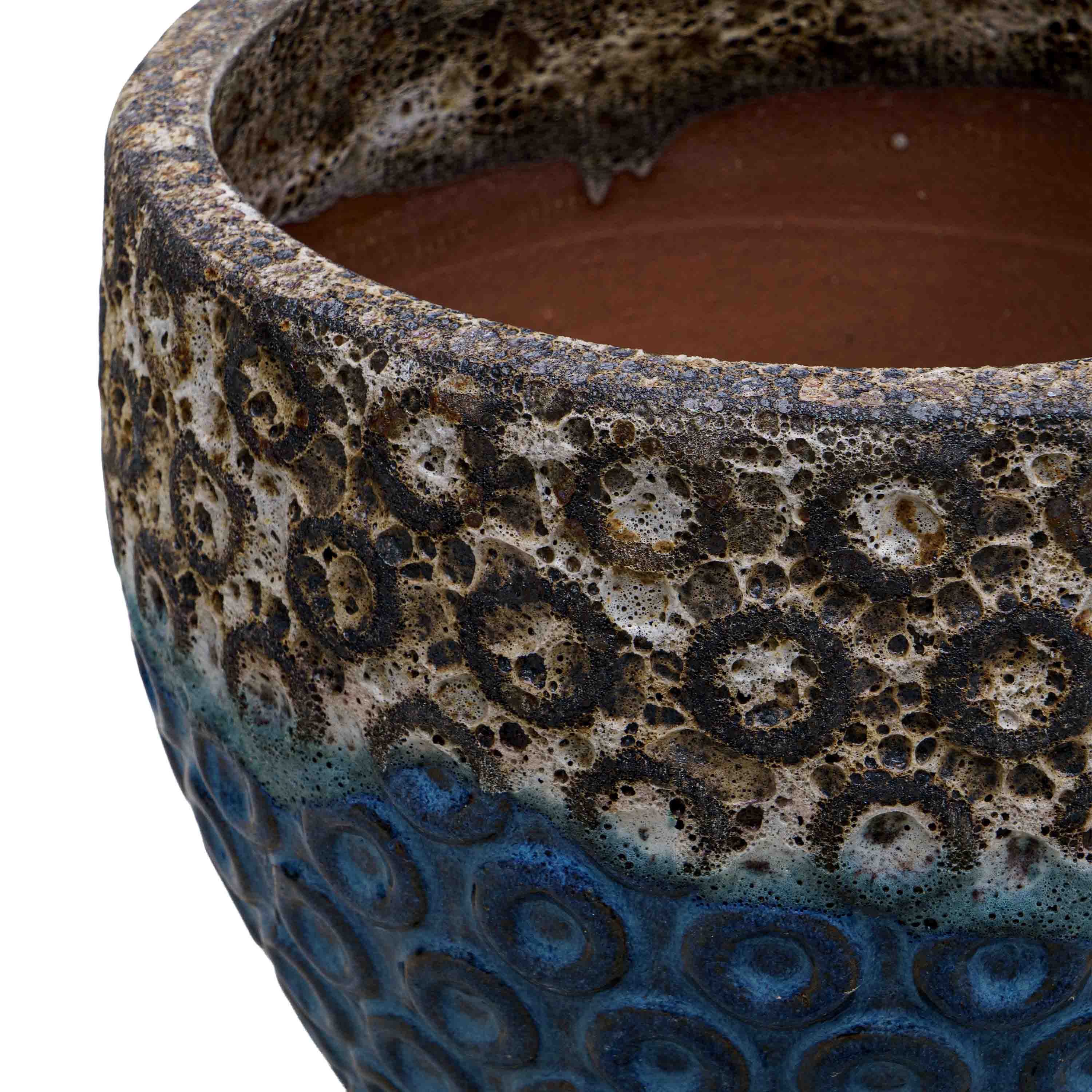 Blue Textured Ceramic Pot