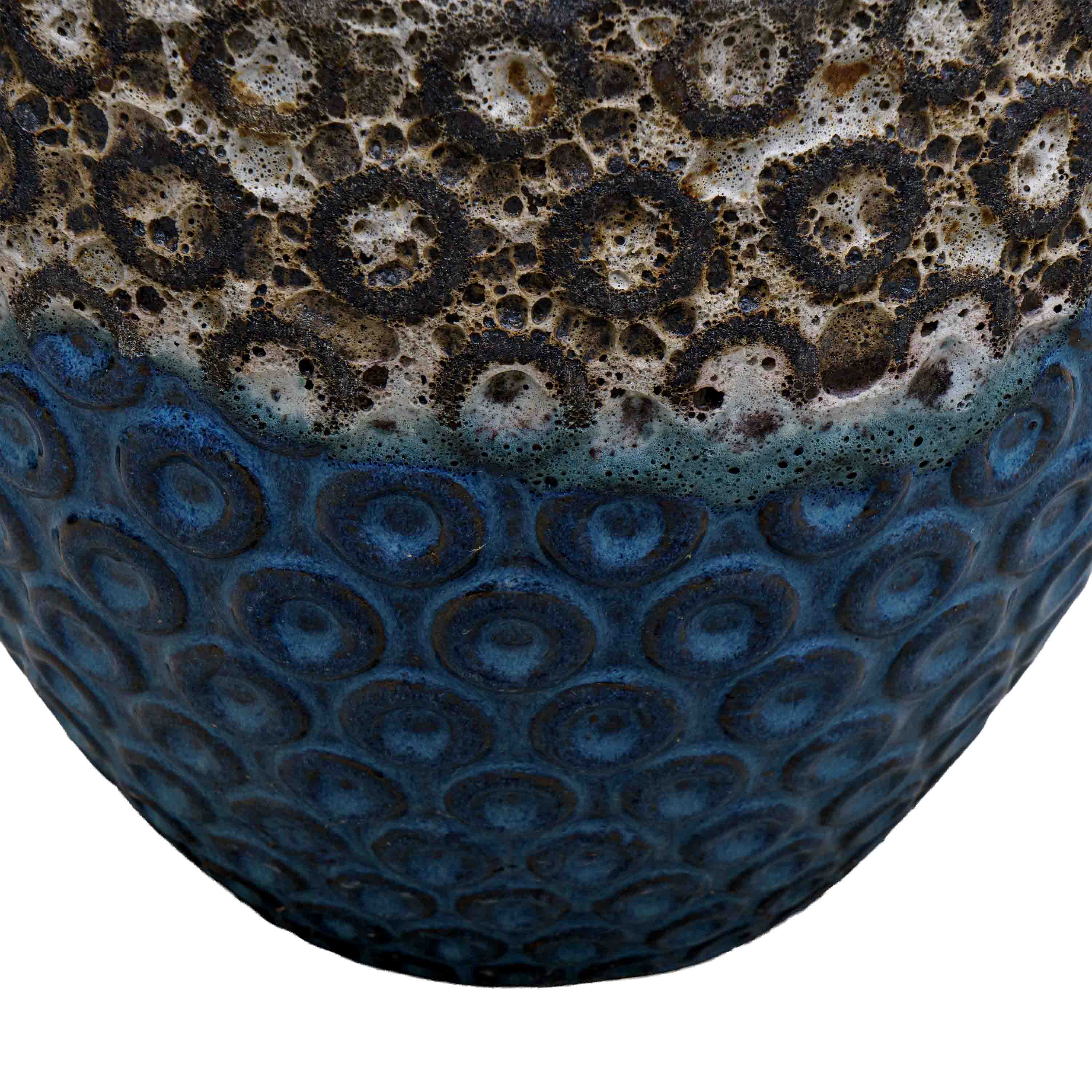 Blue Textured Ceramic Pot