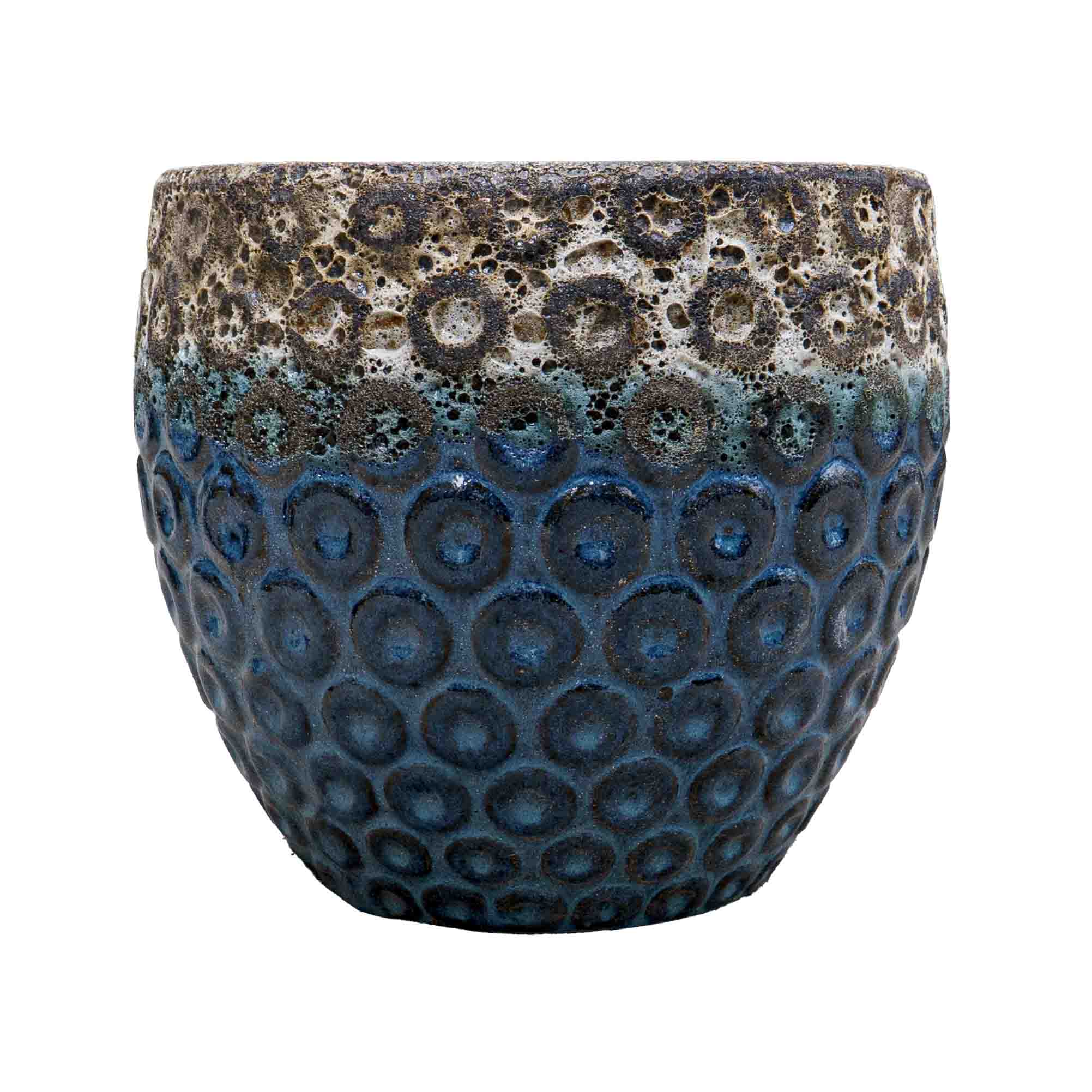 Blue Textured Ceramic Pot