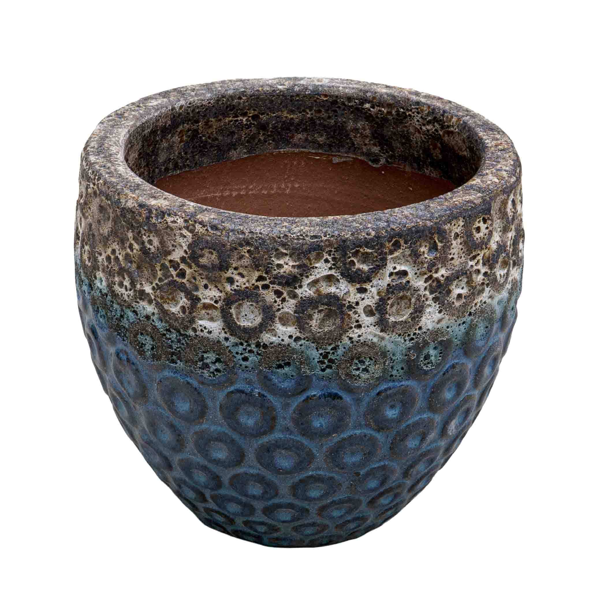 Blue Textured Ceramic Pot