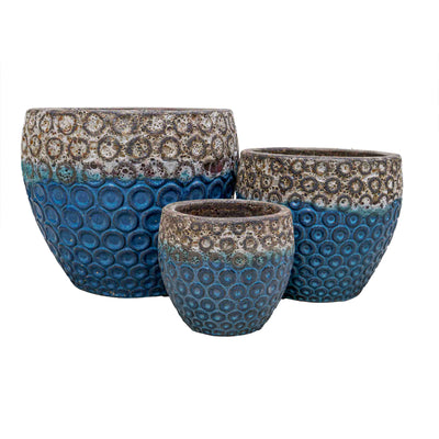 Textured Green Ceramic Pot